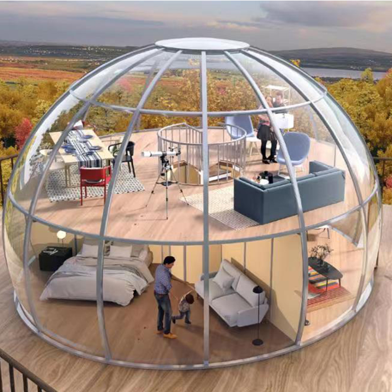 Transparentní Dome Stan Geodesic Outdoor Camping Dome Stan pro letovisko hotel, kempování, outdoorové aktivity