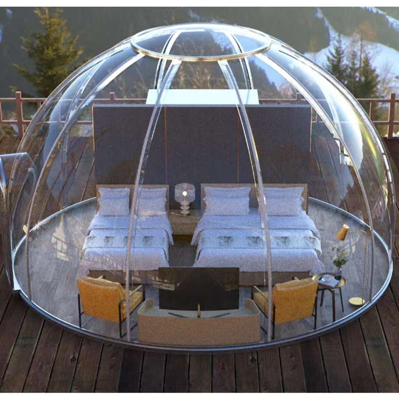 Transparentní Dome Stan Geodesic Outdoor Camping Dome Stan pro letovisko hotel, kempování, outdoorové aktivity