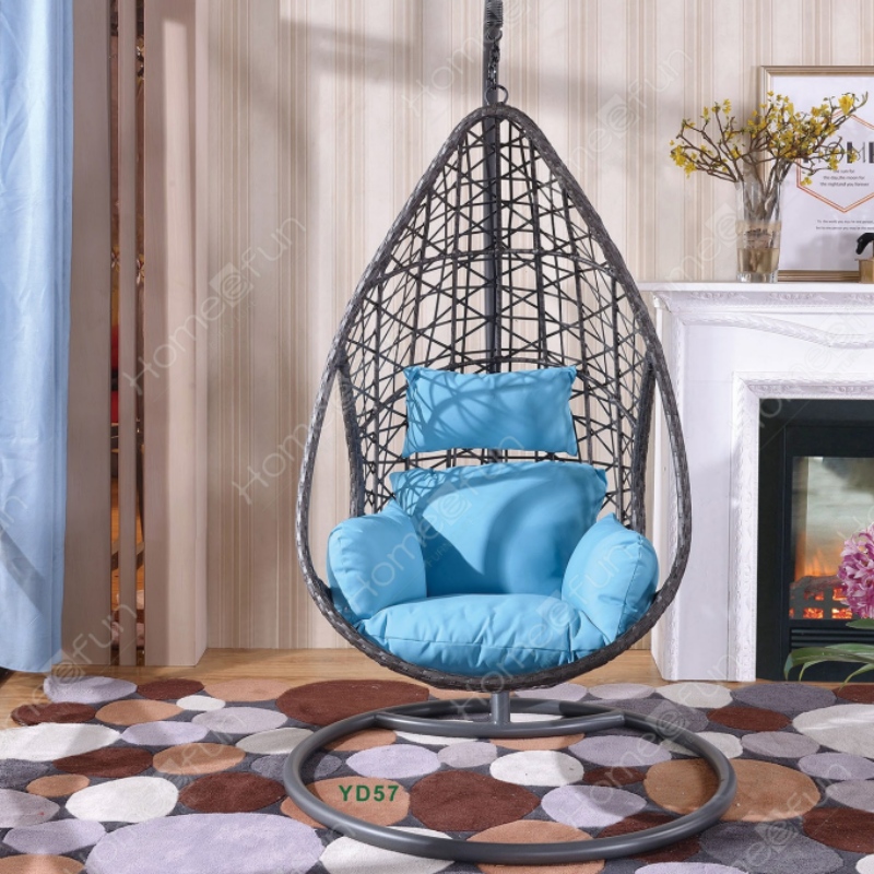 Vysoce kvalitní více barev Venkovní vnitřní ratanová patio židle Egg Swing Závěsná židle Patio Garden Swing židle