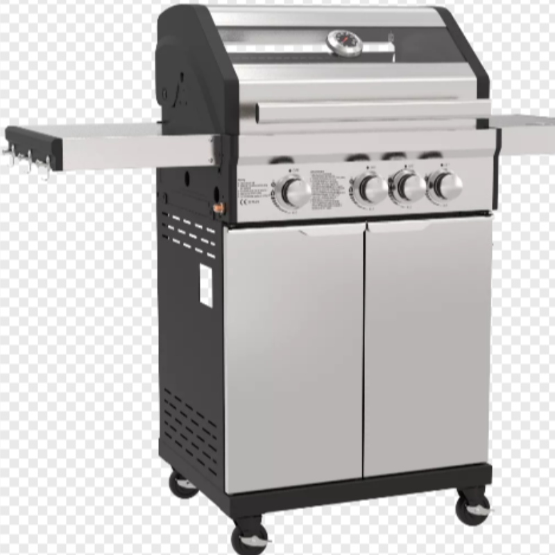 Luxusní venkovní zahrada plynové grily Bezkouřový gril Gril Home Party BBQ gril Trolley s skříněmi Kola Nerezová ocel